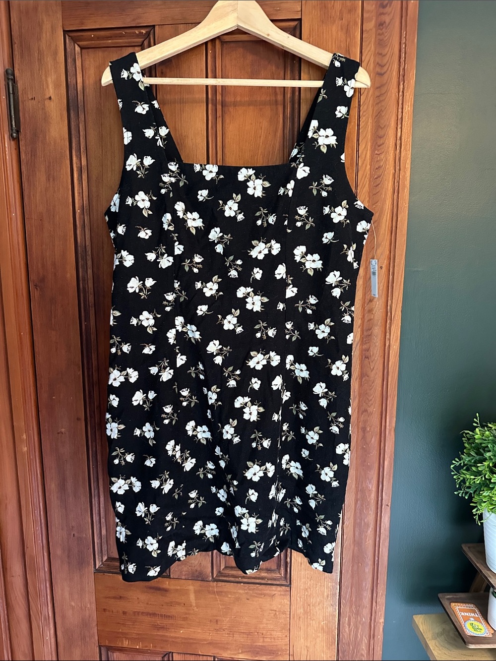 Old Navy - Black Floral Sleeveless Dress with White Blossoms